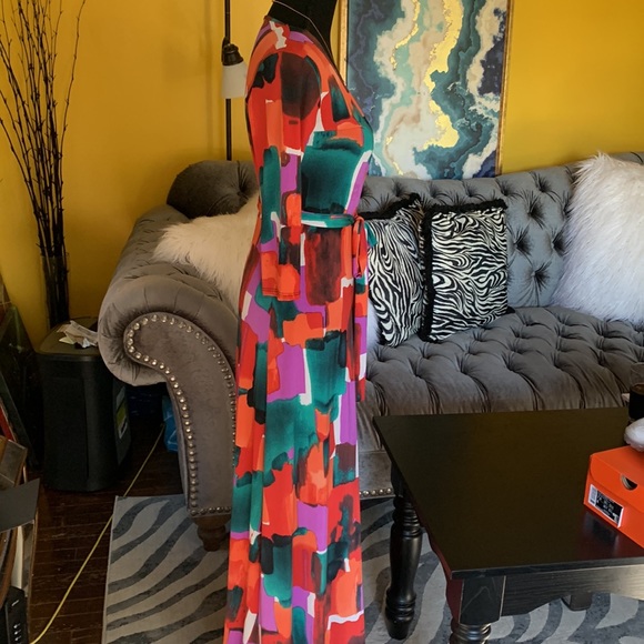 Multicolor faux wrap dress - Picture 5 of 7